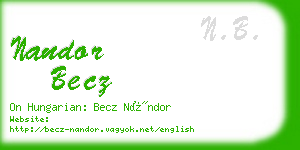 nandor becz business card